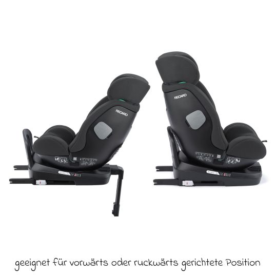 Recaro Reboarder-Kindersitz Salia 125 i-Size KID ab 3 Monate bis 7 Jahre (61 cm - 125 cm) drehbar mit Isofix-Basis - Fibre Black