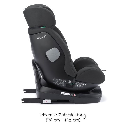 Recaro Reboarder-Kindersitz Salia 125 i-Size KID ab 3 Monate bis 7 Jahre (61 cm - 125 cm) drehbar mit Isofix-Basis - Fibre Black