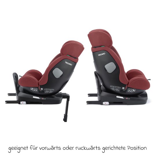 Recaro Reboarder-Kindersitz Salia 125 i-Size KID ab 3 Monate bis 7 Jahre (61 cm - 125 cm) drehbar mit Isofix-Basis - Iron Red