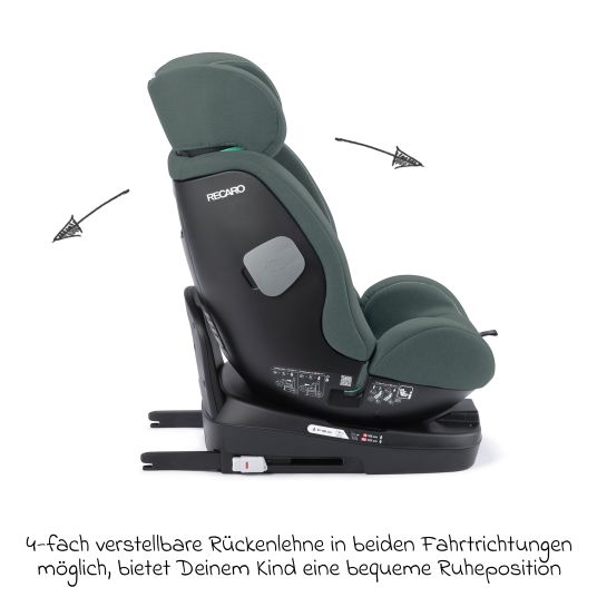 Recaro Reboarder-Kindersitz Salia 125 i-Size KID ab 3 Monate bis 7 Jahre (61 cm - 125 cm) drehbar mit Isofix-Basis - Mineral Green