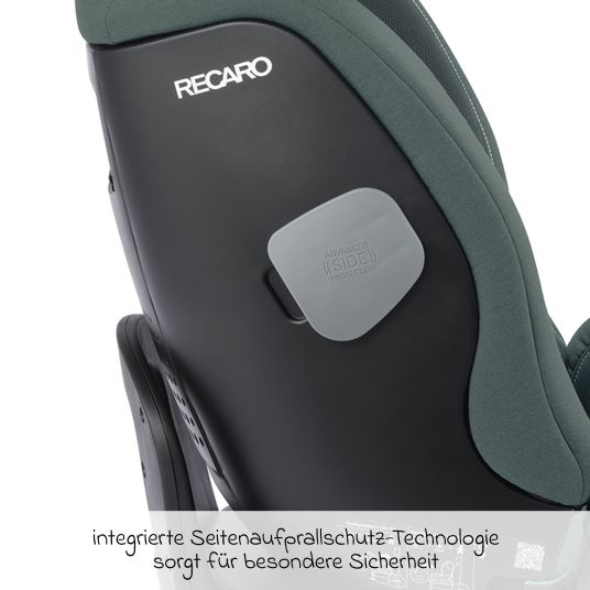 Recaro Reboarder-Kindersitz Salia 125 i-Size KID ab 3 Monate bis 7 Jahre (61 cm - 125 cm) drehbar mit Isofix-Basis - Mineral Green