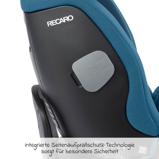 Recaro Reboarder-Kindersitz Salia 125 i-Size KID ab 3 Monate bis 7 Jahre (61 cm - 125 cm) drehbar mit Isofix-Basis - Steel Blue