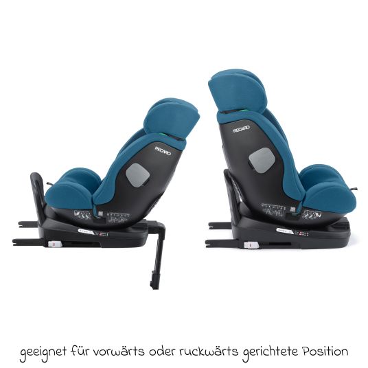 Recaro Reboarder-Kindersitz Salia 125 i-Size KID ab 3 Monate bis 7 Jahre (61 cm - 125 cm) drehbar mit Isofix-Basis - Steel Blue