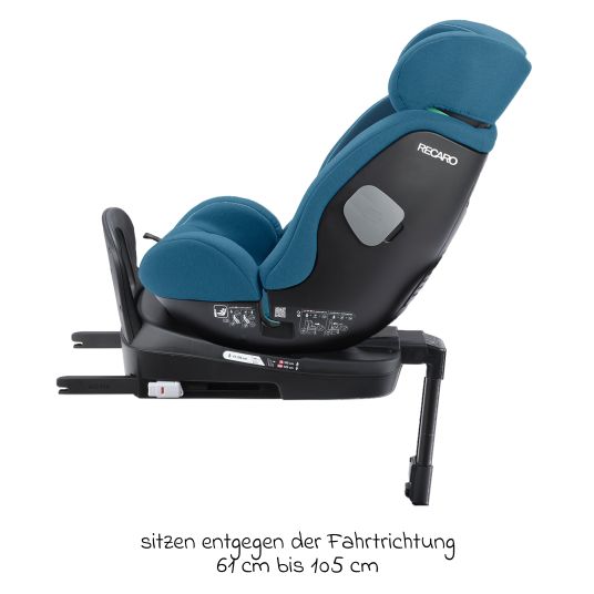 Recaro Reboarder-Kindersitz Salia 125 i-Size KID ab 3 Monate bis 7 Jahre (61 cm - 125 cm) drehbar mit Isofix-Basis - Steel Blue