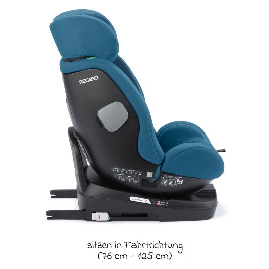 Recaro Reboarder-Kindersitz Salia 125 i-Size KID ab 3 Monate bis 7 Jahre (61 cm - 125 cm) drehbar mit Isofix-Basis - Steel Blue