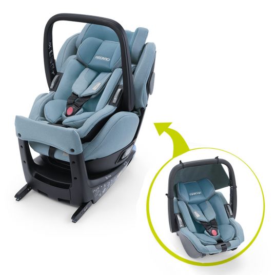 Recaro Reboarder-Kindersitz Salia Elite i-Size - ab Geburt - 4 Jahre (40-105 cm) inkl. Babyschale - Prime - Frozen Blue