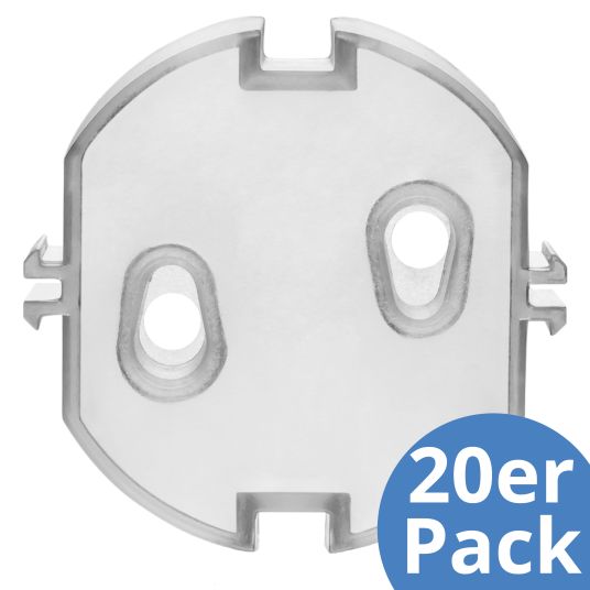 Reer Pack of 20 socket outlet caps easy installation without glue or screws - Transparent