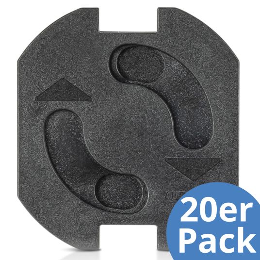 Reer Pack of 20 socket outlet protectors with adhesive tape for easy installation - black