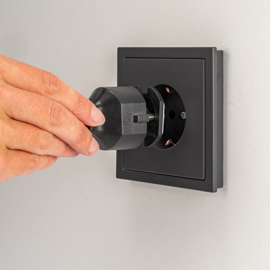 Reer Pack of 20 socket outlet protectors with adhesive tape for easy installation - black