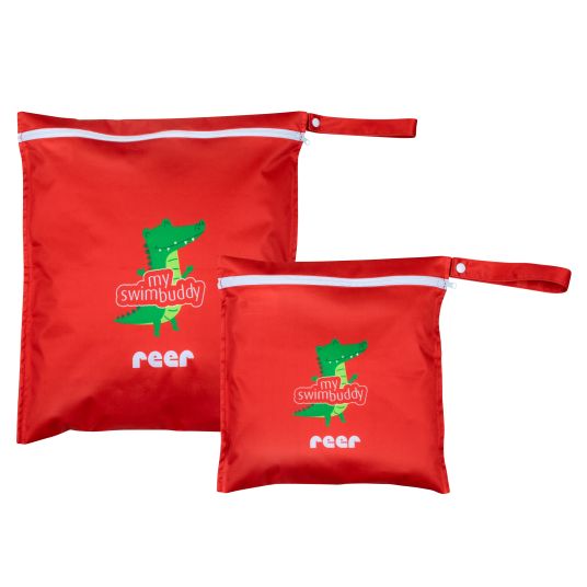 Reer 2er Pack Wetbag myswimbuddy zum Verstauen von feuchten Bade-Artikeln - Rot