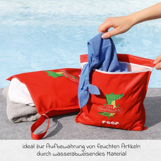 Reer 2er Pack Wetbag myswimbuddy zum Verstauen von feuchten Bade-Artikeln - Rot