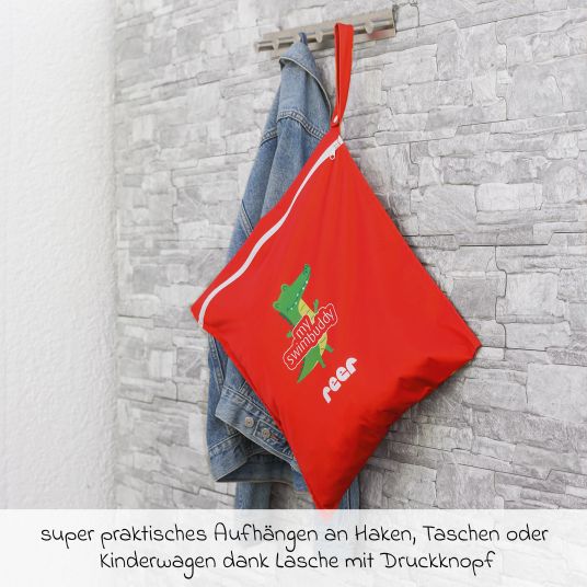 Reer 2er Pack Wetbag myswimbuddy zum Verstauen von feuchten Bade-Artikeln - Rot