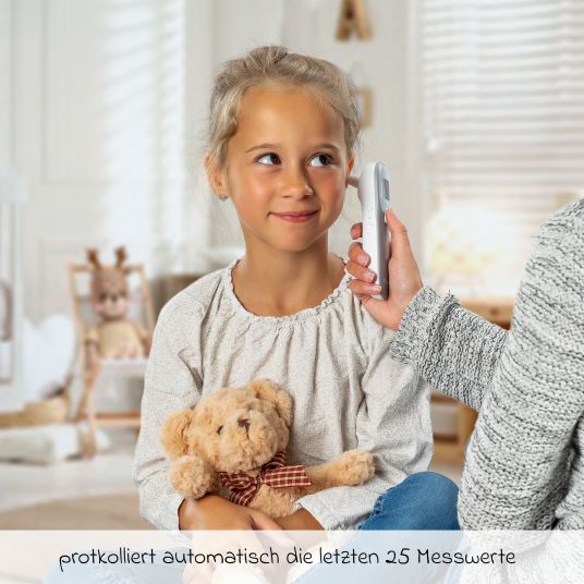 Reer 3in1 Infrarot-Fieberthermometer Colour EarTemp für Ohrmessung - Weiß Grau