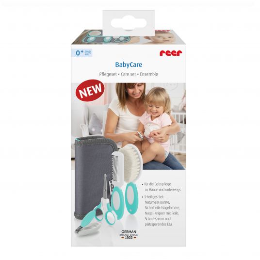 Reer 5 tlg. Pflegeset BabyCare - Grau / Mint