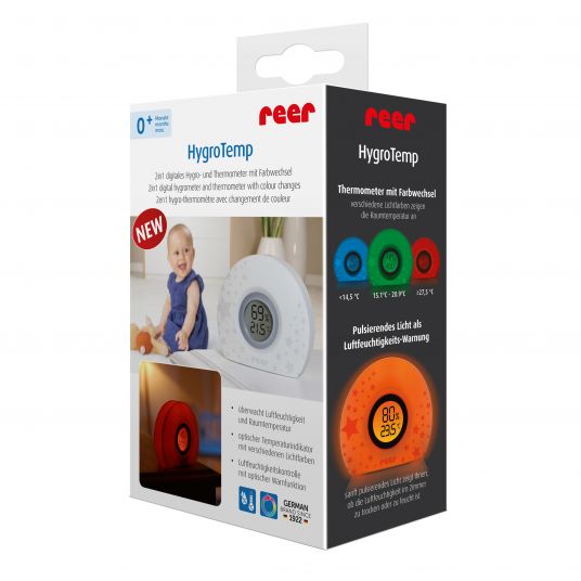 Reer Digital Hygro and Thermometer 2-in-1 HygroTemp with Color Change