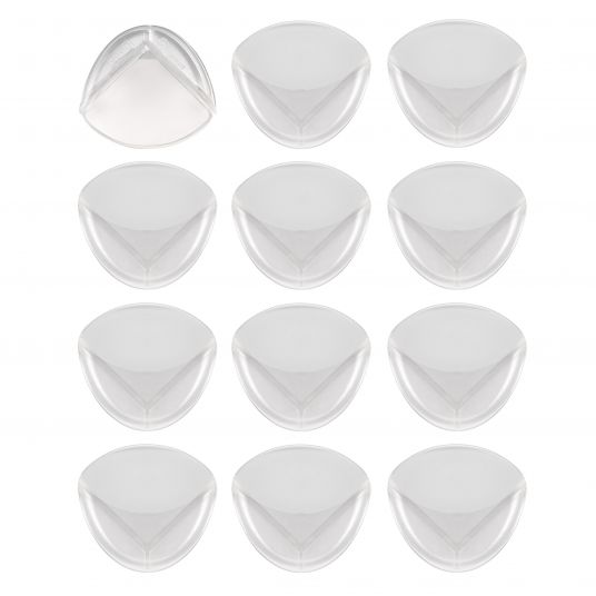 Reer Corner protector round 12 pack for gluing - Transparent / White