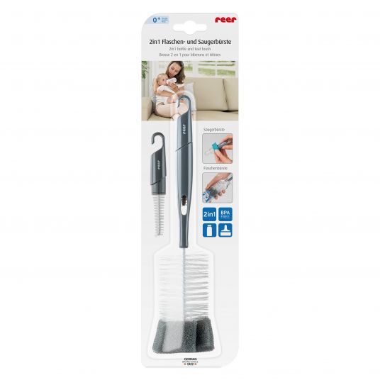 Reer Bottle and teat brush 2-in-1 - Grey