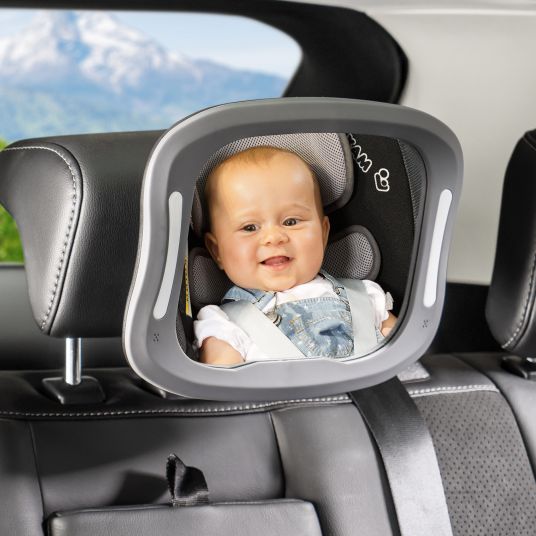 Reer LED Auto-Sicherheitsspiegel mit Licht - BabyView - Anthrazit