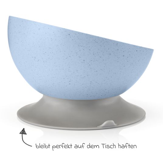 Reer Learning bowl with suction cup Growing Bowl made from 80% renewable raw materials such as wood & sugar from Germany - Blue