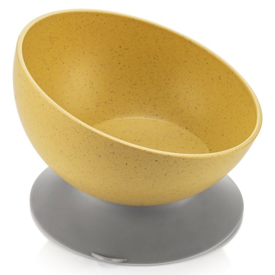 Reer Learning bowl with suction cup Growing Bowl made from 80% renewable raw materials such as wood & sugar from Germany - Yellow