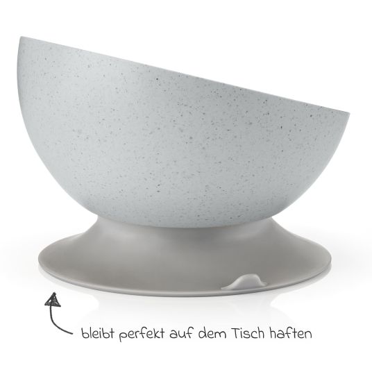 Reer Learning bowl with suction cup Growing Bowl made from 80% renewable raw materials such as wood & sugar from Germany - gray