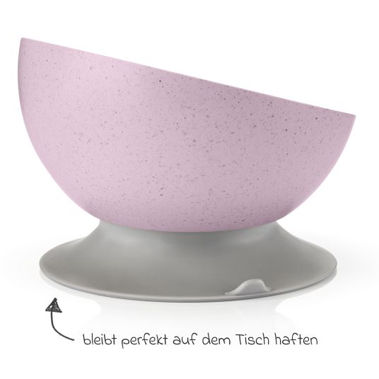 Reer Learning bowl with suction cup Growing Bowl made from 80% renewable raw materials such as wood & sugar from Germany - Pink