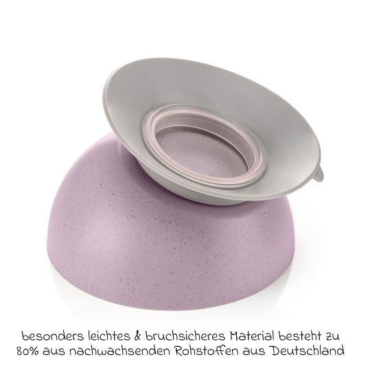 Reer Learning bowl with suction cup Growing Bowl made from 80% renewable raw materials such as wood & sugar from Germany - Pink