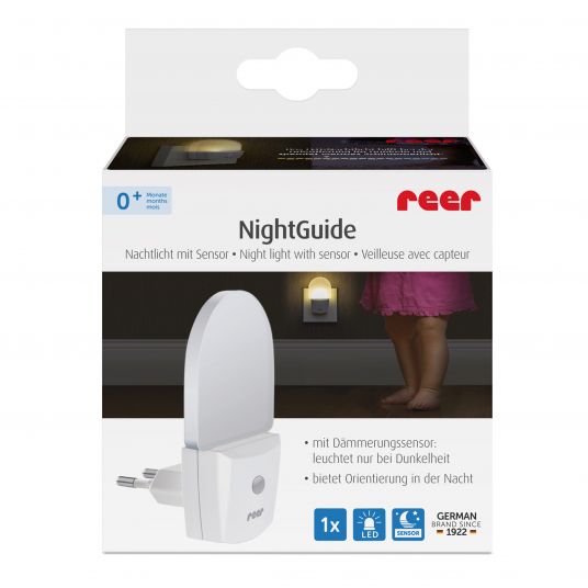 Reer Luce notturna con sensore crepuscolare Nightguide - Bianco