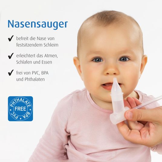 Reer Nasensauger mit Staubsaugeraufsatz inkl. 3 Ersatzfilter - Transparent