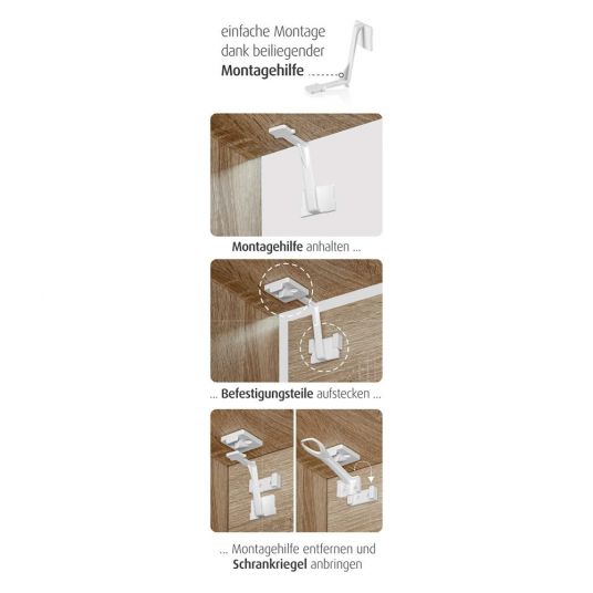 Reer Cabinet and drawer protection with assembly aid 3er Pack - White