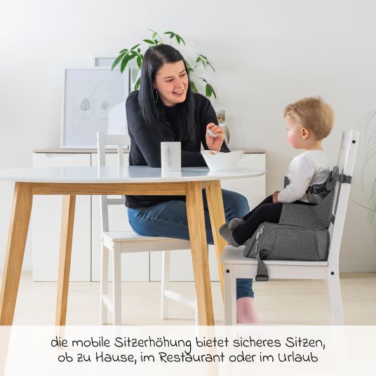 Reer Sitzerhöhung / Boostersitz für Unterwegs Growing - Grau Melange