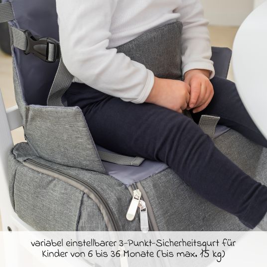 Reer Sitzerhöhung / Boostersitz für Unterwegs Growing - Grau Melange
