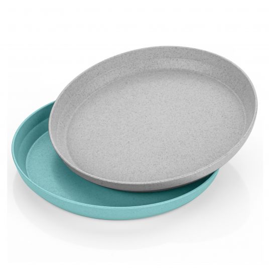 Reer Plate 2 pack Growing from sustainable raw materials - Turquoise Gray