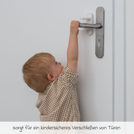 Reer Door handle stop for childproof locking of apartment and entrance doors - white