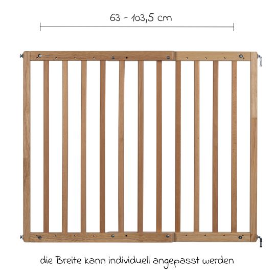Reer Türschutzgitter / Treppenschutzgitter (63 bis 103,5 cm) zum Schrauben - Natur