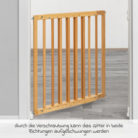 Reer Türschutzgitter / Treppenschutzgitter (63 bis 103,5 cm) zum Schrauben - Natur