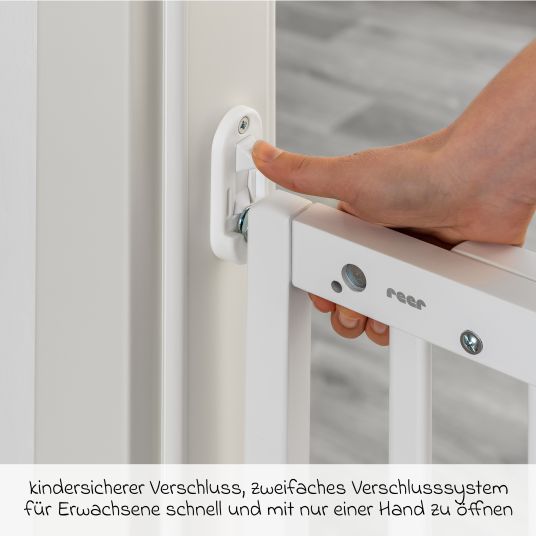 Reer Türschutzgitter / Treppenschutzgitter (63 bis 103,5 cm) zum Schrauben - Weiß