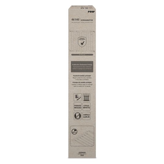 Reer Türschutzgitter / Treppenschutzgitter (63 bis 103,5 cm) zum Schrauben - Weiß