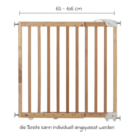 Reer Türschutzgitter / Treppenschutzgitter (63 bis 106 cm) zum Klemmen oder Schrauben - Natur