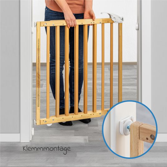 Reer Door safety gate / stair gate (63 to 106 cm) for clamping or screwing - natural