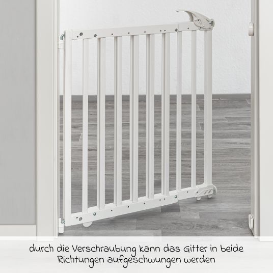 Reer Türschutzgitter / Treppenschutzgitter (63 bis 106 cm) zum Klemmen oder Schrauben - Weiß