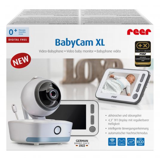 Reer Video Baby Monitor BabyCam XL - Bianco / Grigio