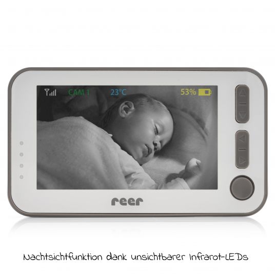 Reer Video Baby Monitor BabyCam XL - Bianco / Grigio