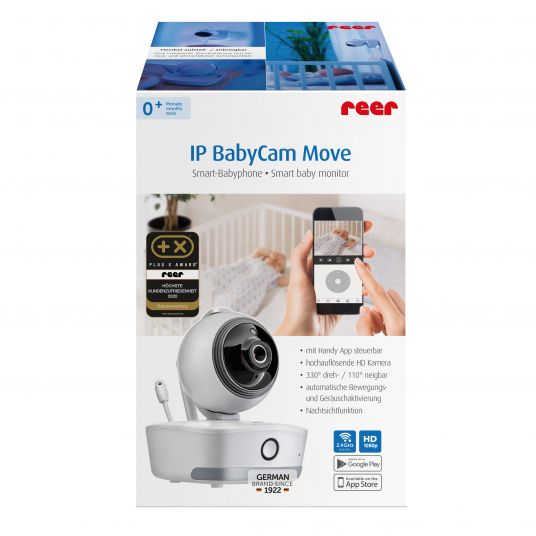 Reer Video Baby Monitor IP BabyCam Move - Bianco / Grigio