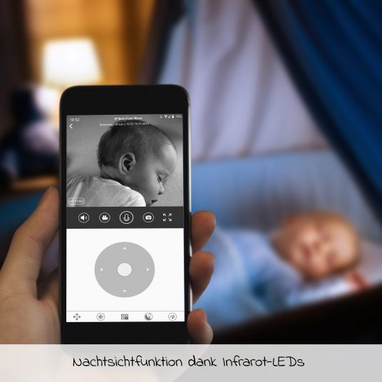 Reer Video-Babyphone IP BabyCam Move - Weiß / Grau