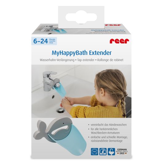Reer Wasserhahnverlängerung MyHappyBath Extender - Blau Grau