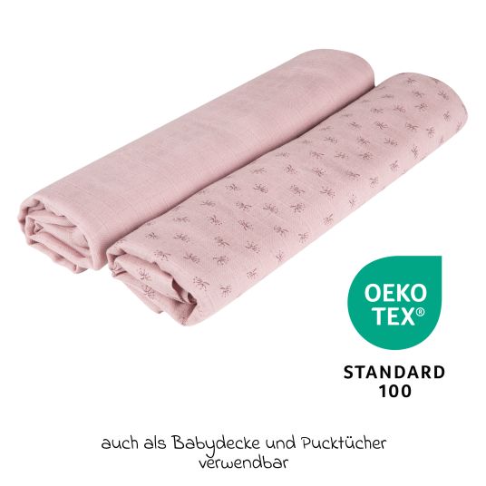 Roba 2-tlg. Puck- und Stilltuch-Set aus 100% Organic Bio-Baumwolle GOTS - Lil Planet - Rosa