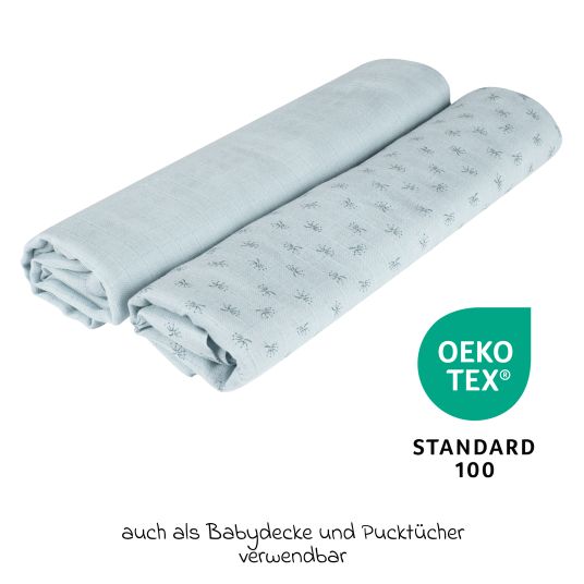 Roba 2-tlg. Puck- und Stilltuch-Set aus 100% Organic Bio-Baumwolle GOTS - Lil Planet - Türkis