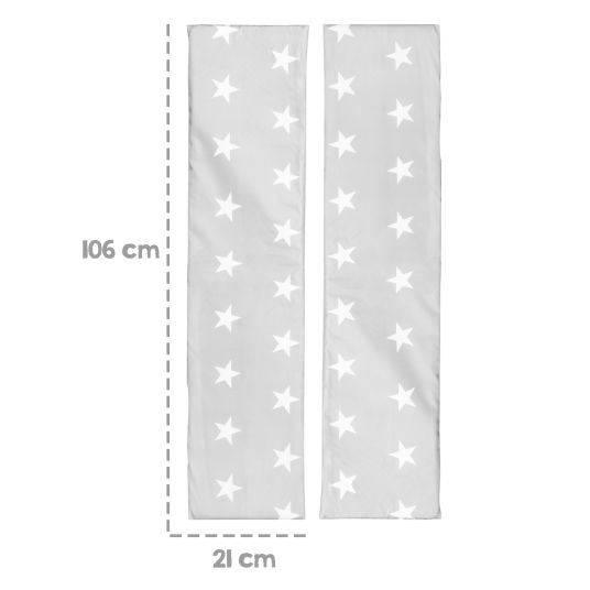 Roba 2er-Set Bankkissen breit für Kinderparty-Garnituren - Little Stars - Grau