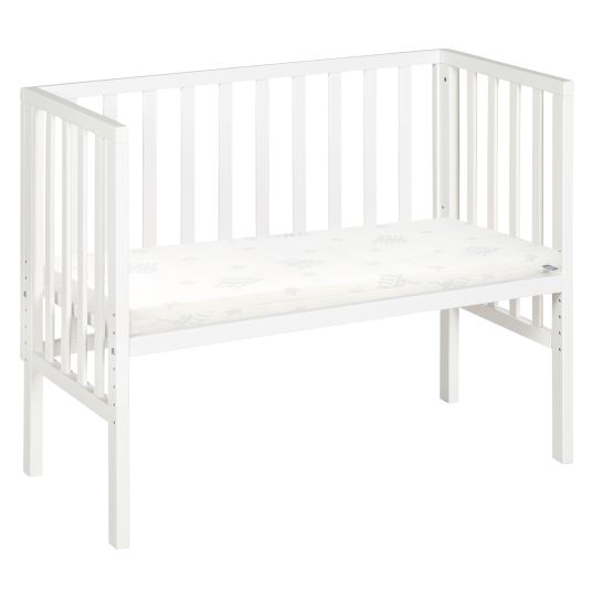 Roba 2in1 co-sleeper and bench with canvas barrier + mattress it 90 x 45 cm 47 x 99.5 cm - White